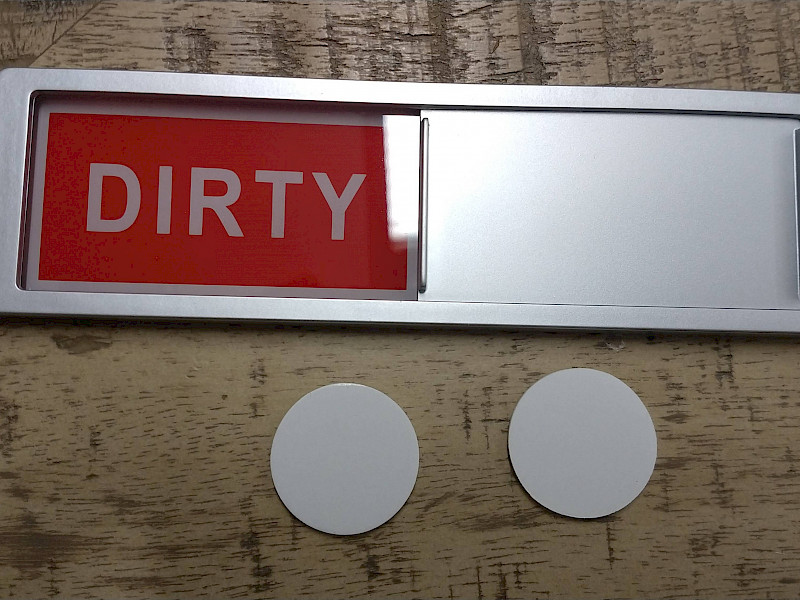 Spülmaschinenmagnet Clean Dirty Schild, Lustiger