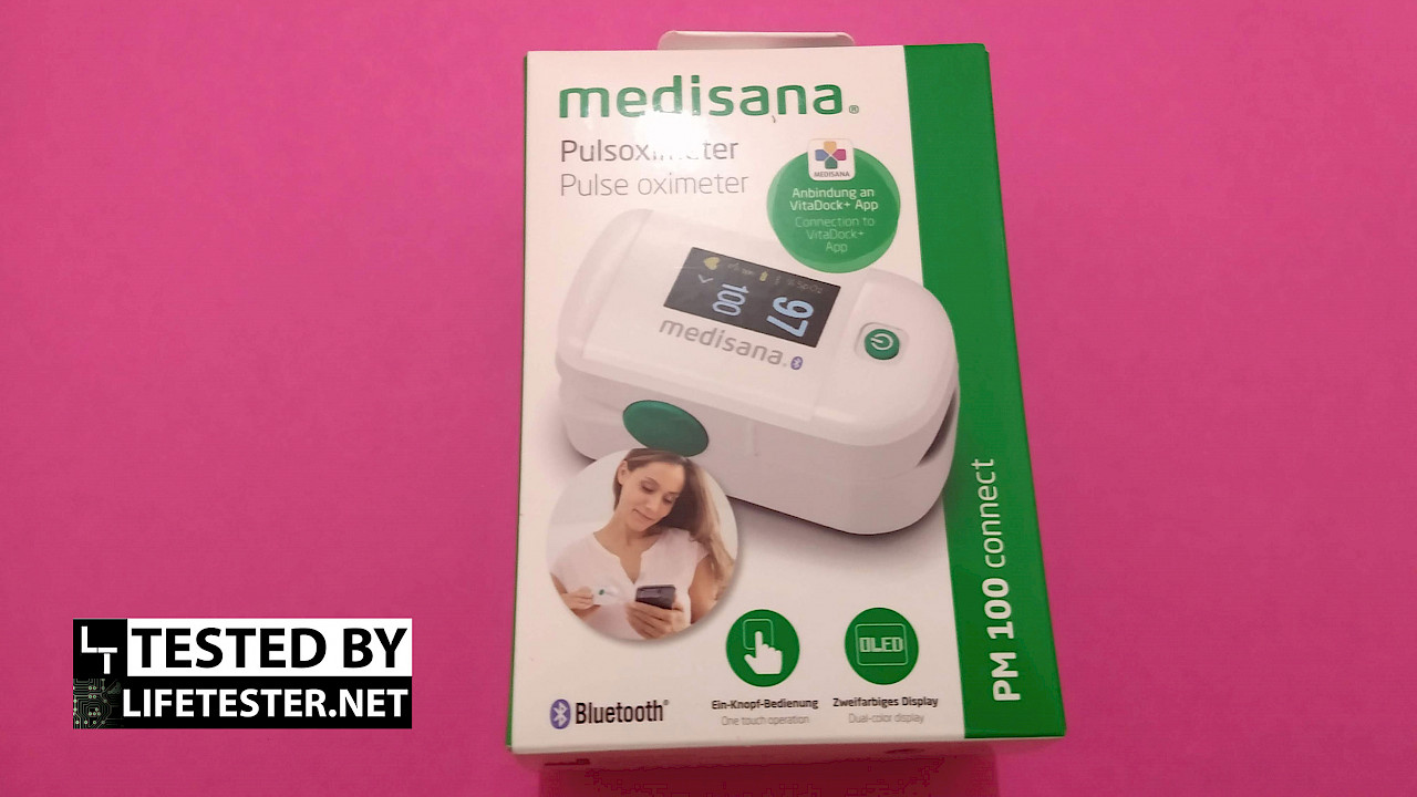 Test - Medisana PM 100 connect Pulsoximeter Verpackung - © www.lifetester.net