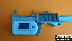 Test - Medisana PM 100 connect Pulsoximeter Messung der Länge - © www.lifetester.net