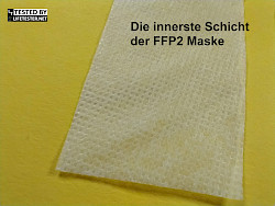 Im Test - EUROPAPA 20x FFP2 Atemschutzmaske - Erfahrungen Die innerste Filterschicht - © www.lifetester.net