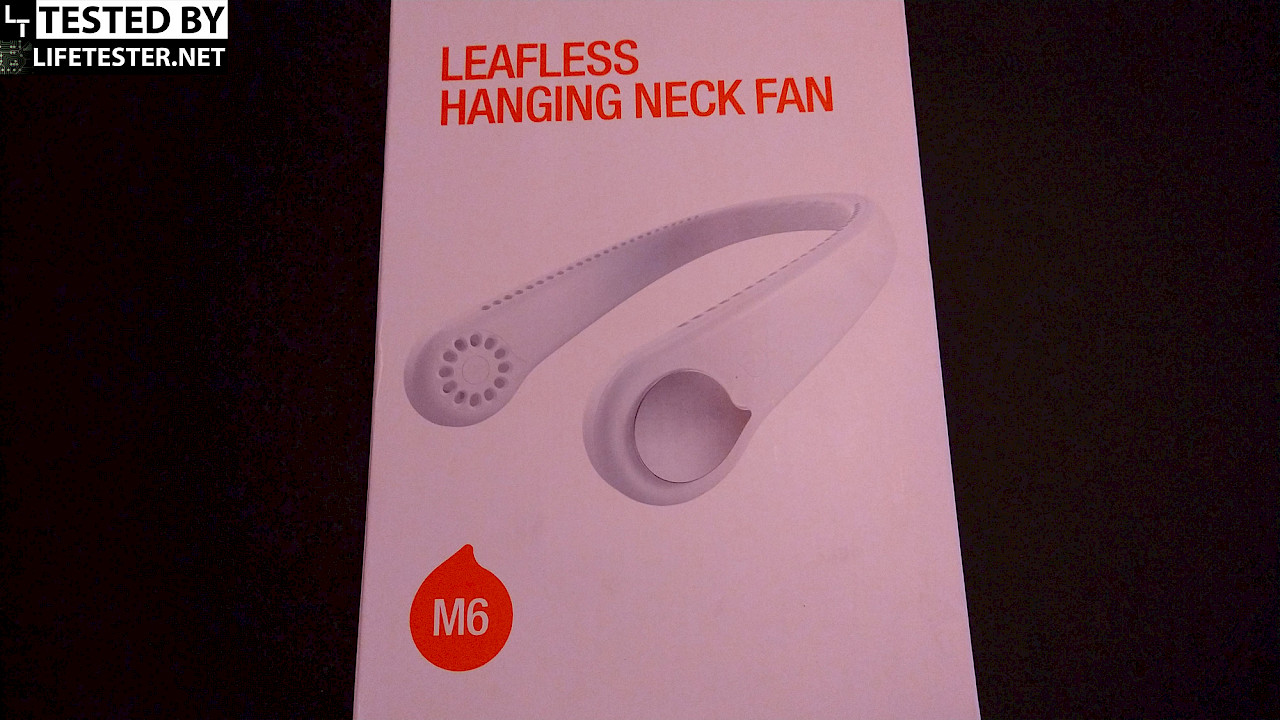 Im Test: tragbarer USB Nackenventilator in weiß mit 3 Leistungsstufen Der Karton - © www.lifetester.net