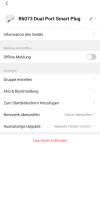 Einstellungen der Steckdose in der App