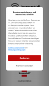Zustimmung zu Benutzervereinbarung und Datenschutzrichtlinie in der APP