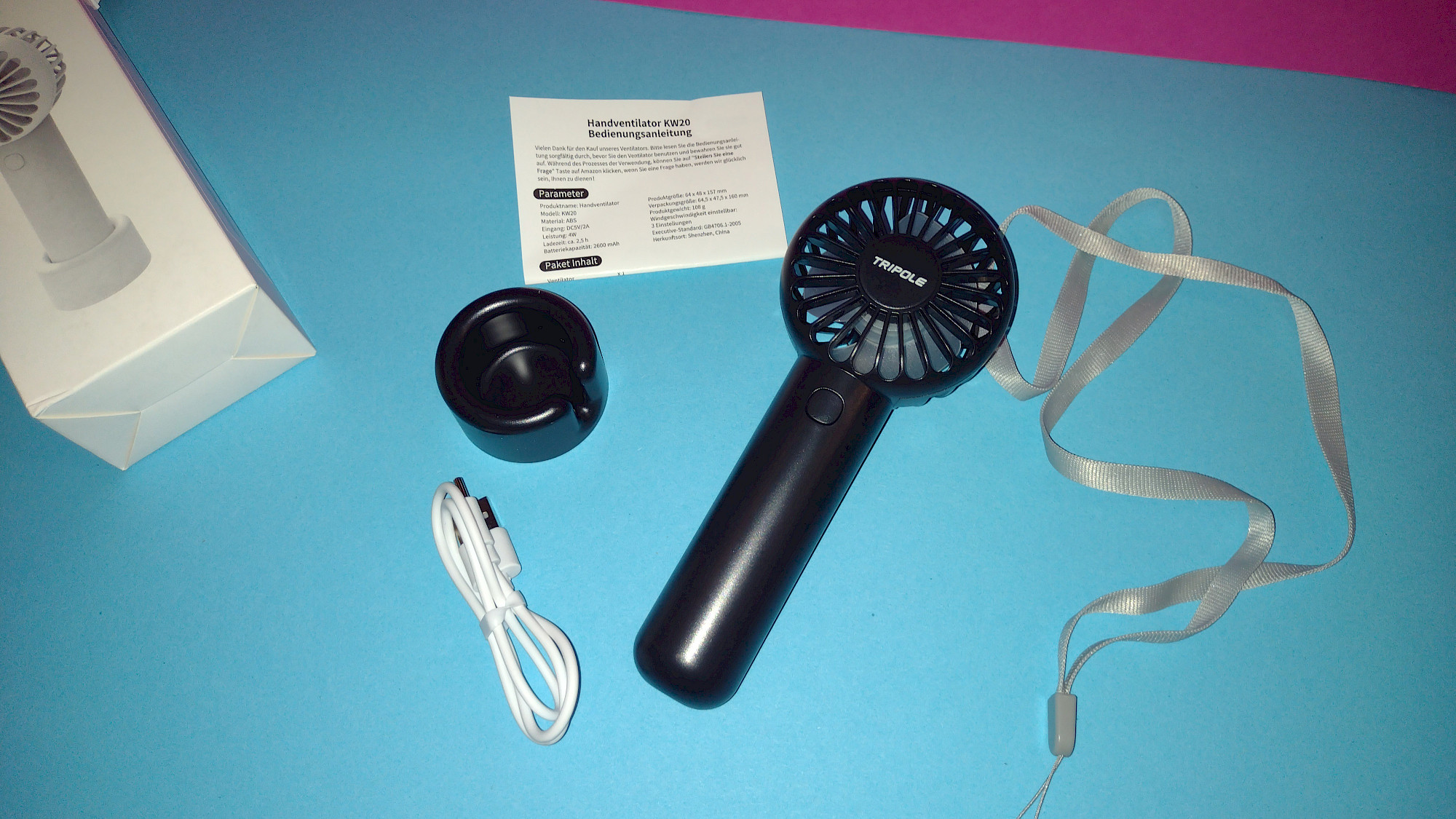 Proypiax Tragbarer Handfächer - Leiser Ventilator Für Unterwegs